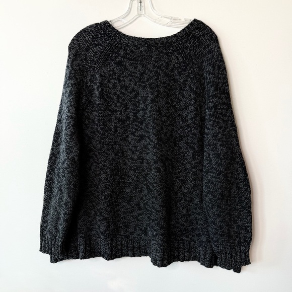 EILEEN FISHER Heathered Charcoal Luxe Cotton Cashmere Knit Sweater Relaxed XL - Picture 4 of 8